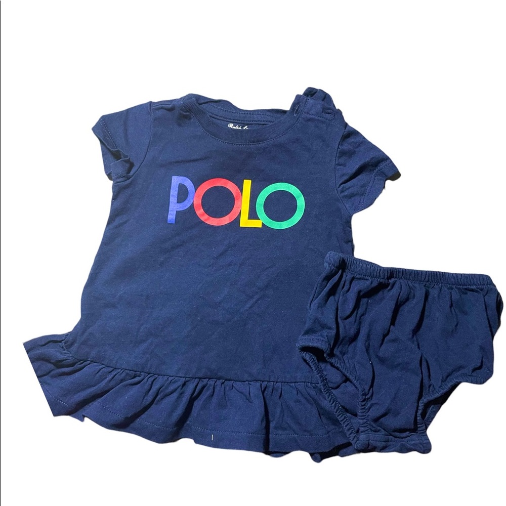 Baby Girls Ralph Lauren Dress & Bloomers 3-6 months